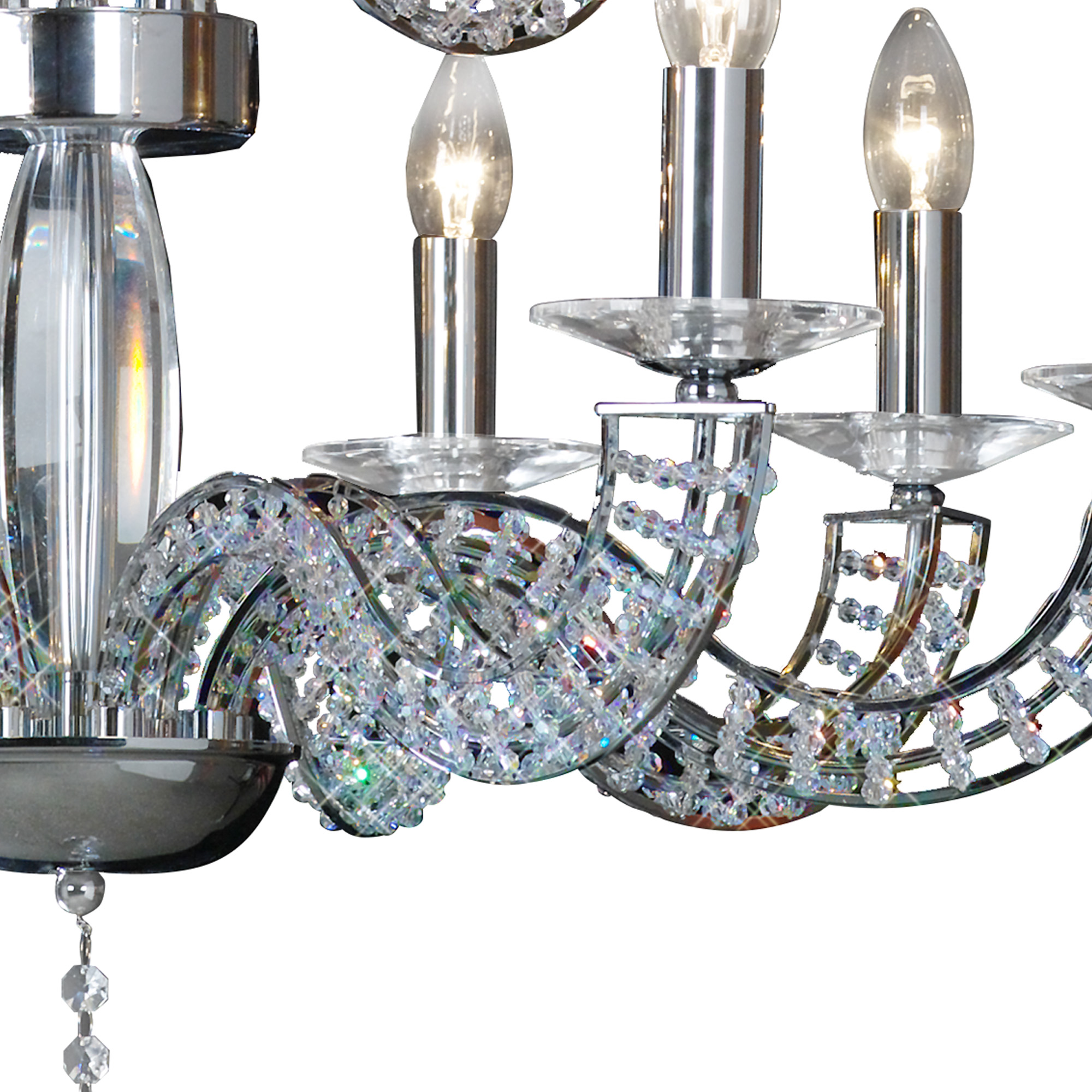 Santo Crystal Ceiling Lights Diyas Tiered Crystal Fittings